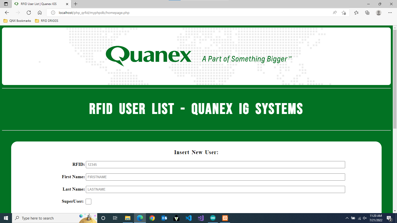 Quanex Website